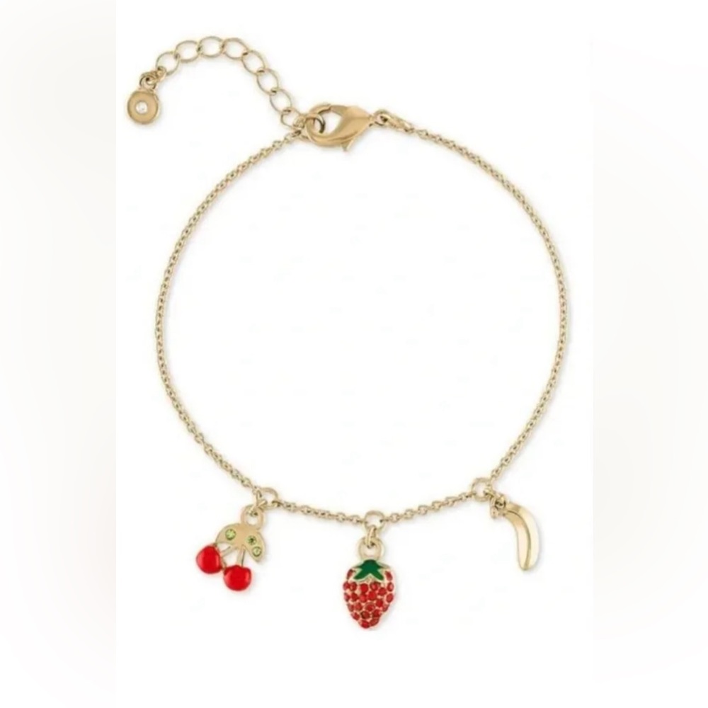 NWT Rachel Roy Gold-Tone Tropical Fruit Charm Bracelet